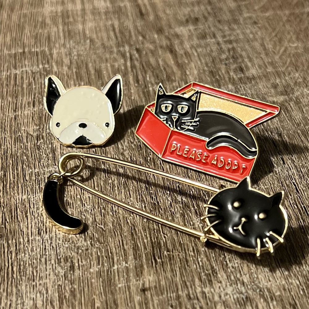 Please Adopt Enamel Pins Trio